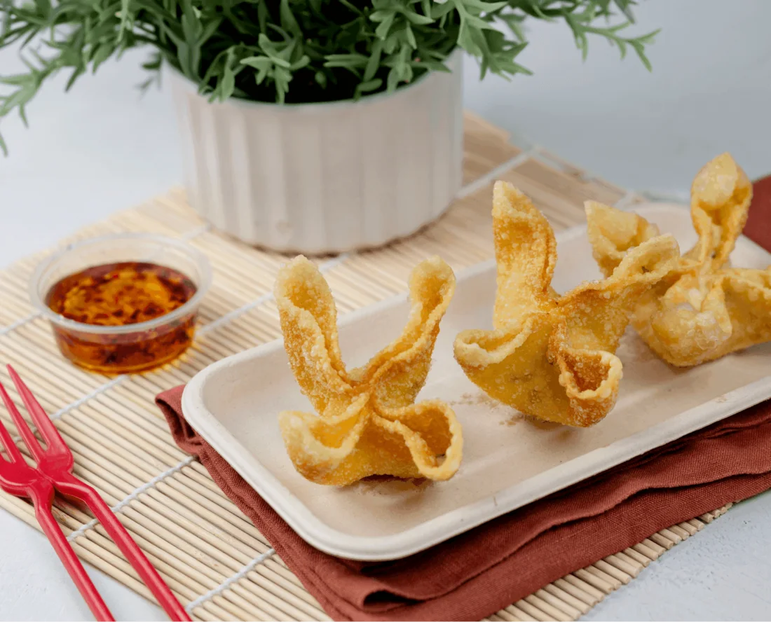 Garlic Chive Rangoons, hand-folded starters at Shiso Crispy in St. Petersburg & Tampa