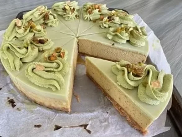 Pistachio Coconut Cheesecake, hand-folded dessert at Shiso Crispy in St. Petersburg & Tampa