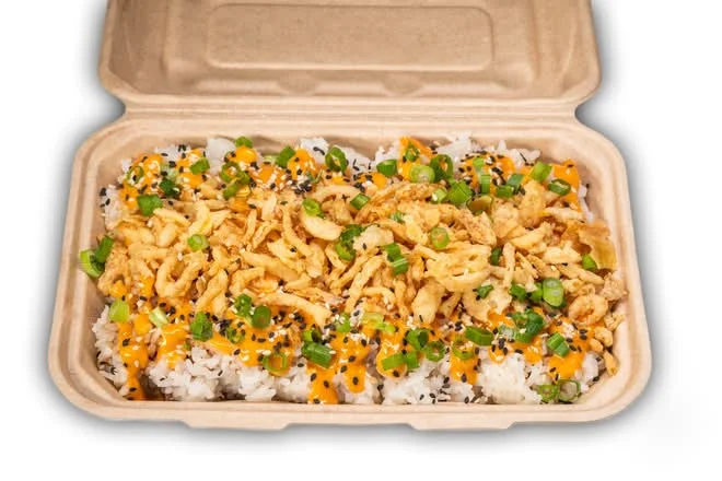 Plain Dirty Rice, hand-folded dirty rice bowls at Shiso Crispy in St. Petersburg & Tampa