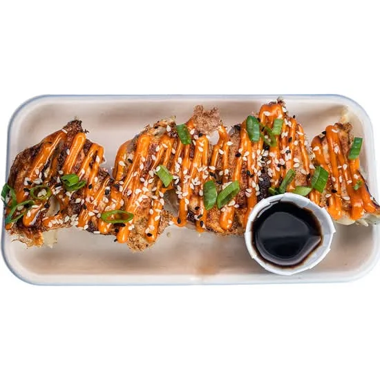 Pork Gyoza, hand-folded gyoza at Shiso Crispy in St. Petersburg & Tampa